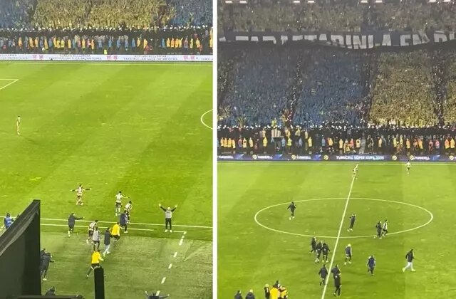 Maç biter bitmez sahaya daldılar! Fenerbahçeli futbolcuların Süper Kupa sevinci