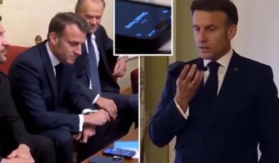 Macron ile yatağından uyandırdığı Trump’ın telefon görüşmesi kamerada