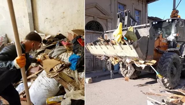 Mahalleliyi canından bezdiren evden 168 ton çöp çıktı