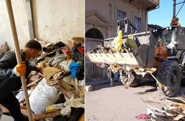 Mahalleliyi canından bezdiren evden 168 ton çöp çıktı