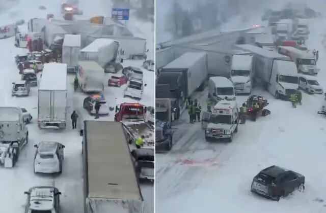 Otoyol savaş alanına döndü: 100’den fazla araç birbirine girdi