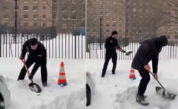 New York Belediye Başkanı Mamdani, kar küreme çalışmalarına katıldı