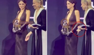 Ödül törenine Burcu Esmersoy’un Sinem Ünsal’a yaptığı hareket damga vurdu
