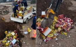 Öğrencilere yedireceklerdi! Hepsi toprağa gömüldü