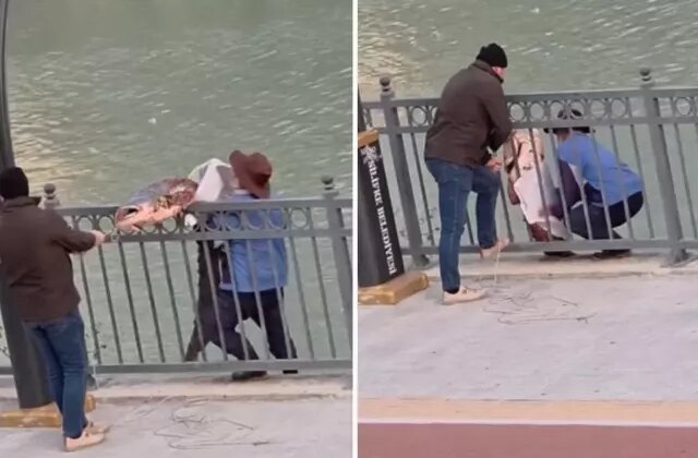 Olta ile nehirden 30 kiloluk balık tuttu