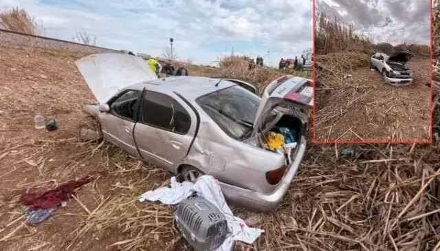 Otomobil şarampole devrildi! 2 kişi ağır yaralandı