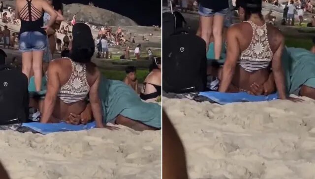 Plajda çocukların önünde uygunsuz görüntüler