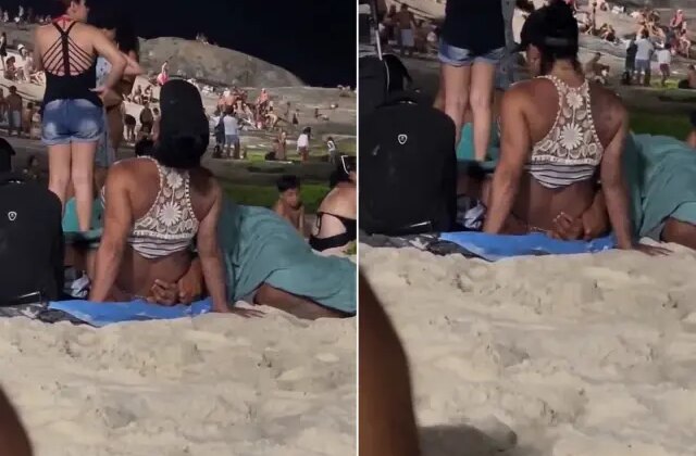 Plajda çocukların önünde uygunsuz görüntüler