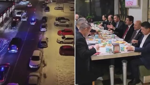 Saadet Partisi lideri Mahmut Arıkan ciğer yemeye çakarlı konvoyla gitti