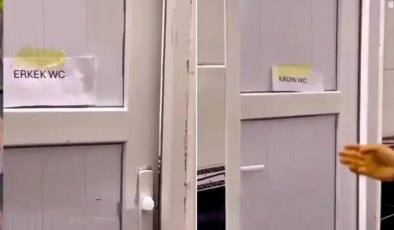 Sağlık ocağı tuvaletinde mahremiyet unutuldu: Birisi diğer tarafa bakarsa ne olacak?
