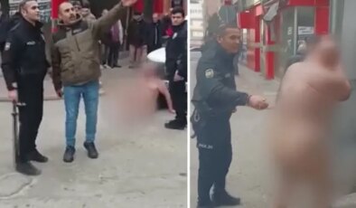 Çırılçıplak halde caddede dolaşan şahıs Samsun’u ayağa kaldırdı