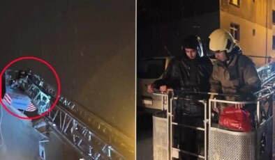 Sancaktepe’de film gibi kurtarma: Kuş beslemek için çıktıkları çatıda mahsur kaldılar