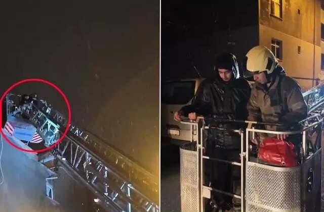 Sancaktepe’de film gibi kurtarma: Kuş beslemek için çıktıkları çatıda mahsur kaldılar