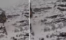 Şırnak’ta çığ düşme anı kameraya yansıdı