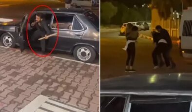 Sopayı kapıp tartıştığı şahsı eşi ve çocuğunun yanında darp etti