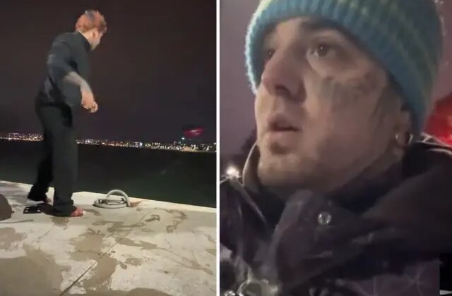 Sosyal medyada canlı yayın yaparken denize atlayan kadını kurtardı