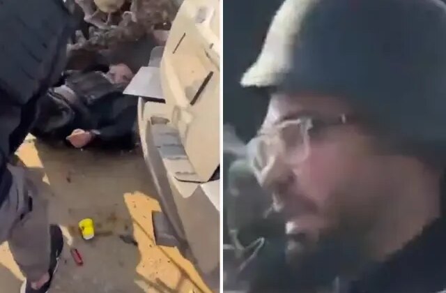 Suriyeli gazeteciye canlı yayında tank çarptı