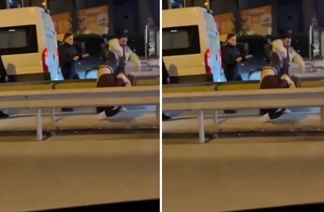 Trafiğin ortasında birbirlerine acımadan vurdular! İşte o anlar