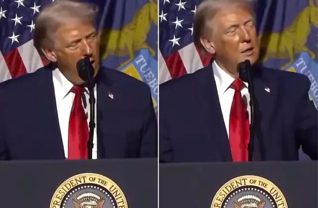 Trump, Detroit’te Biden’in öksürmesini taklit etti