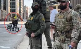 Trump’ın polisleri kendilerine laf atan bir kişiyi kovaladı ancak yakalayamadı