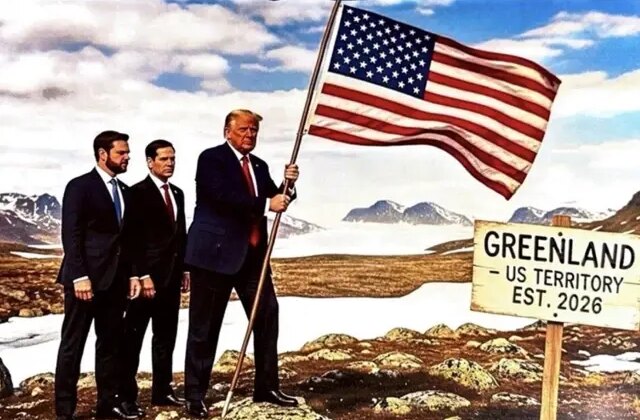 Trump’tan yeni paylaşım, Grönland’a ABD bayrağı dikti