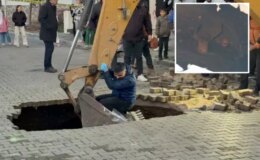 Manisa’da çöken yolda insan kafatası ve kemikler bulundu