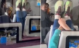 Uçakta gergin anlar! Koltuğunu indiren yolcudan intikamı böyle aldı