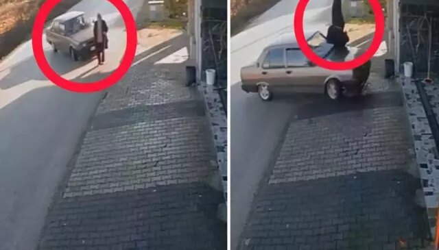 Ünye’de otomobilin çarptığı kişi havaya savruldu