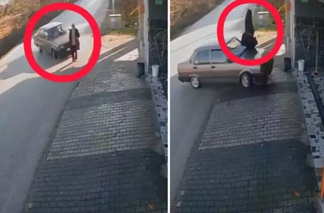 Ünye’de otomobilin çarptığı kişi havaya savruldu