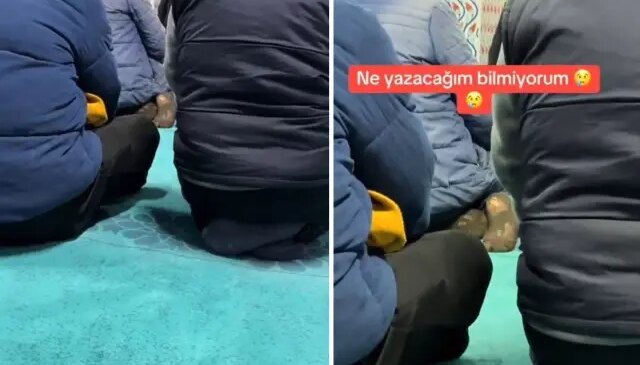 Vatandaş, camide çektiği görüntüyü “Ne yazacağımı bilmiyorum” notuyla paylaştı