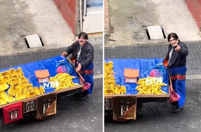 Yağmurda sırılsıklam olan seyyar satıcı, annesini suçladı