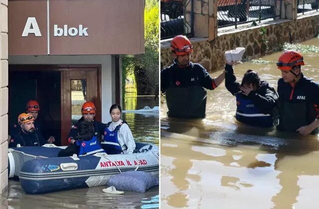 24 saatte 74 kilogram yağış! Su göğüs hizasına çıktı, vatandaşlar botla kurtarıldı