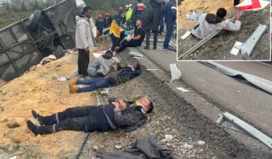 Antalya’daki katliam gibi kazada olay yerinden gelen ilk görüntüler korkunç