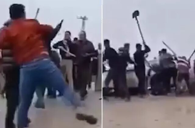 Meydan savaşı gibi! Taş, sopa ve küreklerle saldırdılar