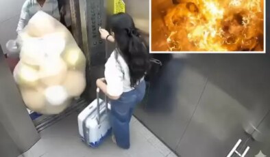 Asansöre biner binmez balonlar patladı