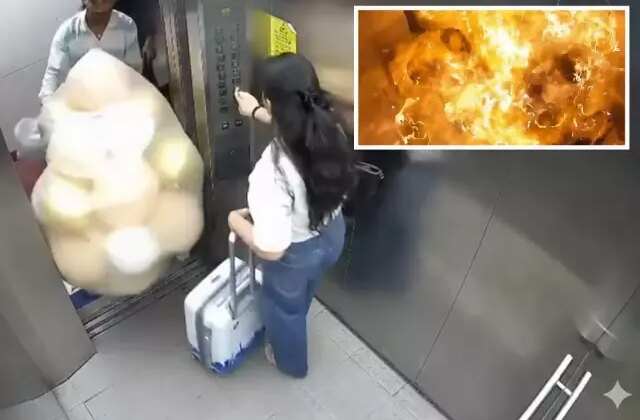 Asansöre biner binmez balonlar patladı