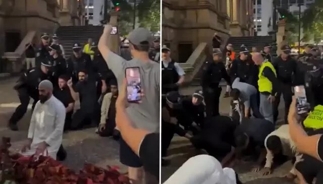 Avustralya polisinden namaz kılan Müslümanlara sert müdahale