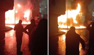 Bağcılar’da 4 katlı tekstil fabrikası alev alev yandı