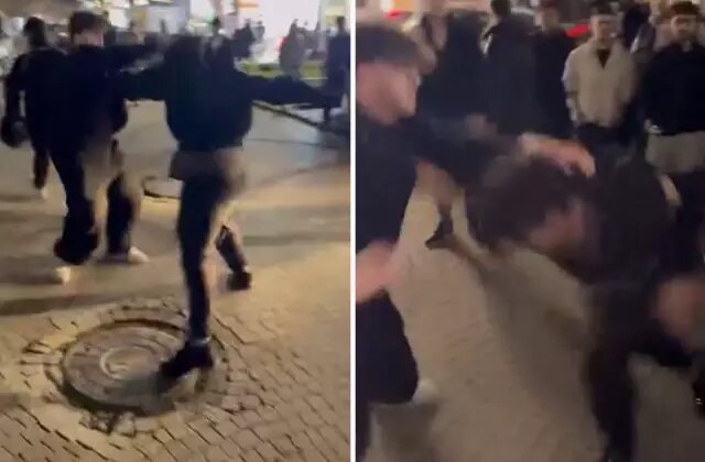 Başakşehir’de iftarın ardından iki grup arasında çıkan kavga kamerada