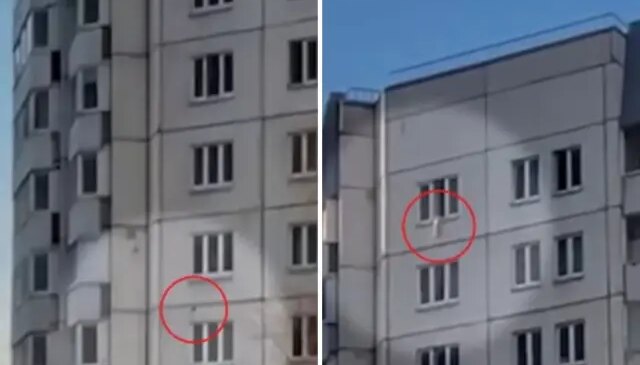 Bebek, 33 metreden düştü iki kadın hemşire havada montla yakaladı