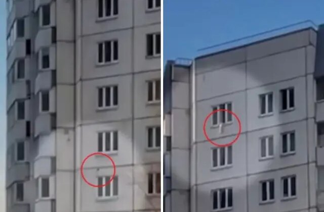 Bebek, 33 metreden düştü iki kadın hemşire havada montla yakaladı