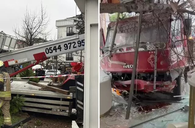 Büyükçekmece’de sepetli vinç diş hekimliği polikliniğine daldı: 2 kişi yaralandı