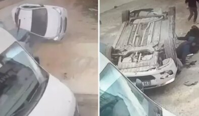 Çocuk sürücünün kullandığı otomobil, 3 araca çarpıp takla attı! Çok sayıda yaralı var