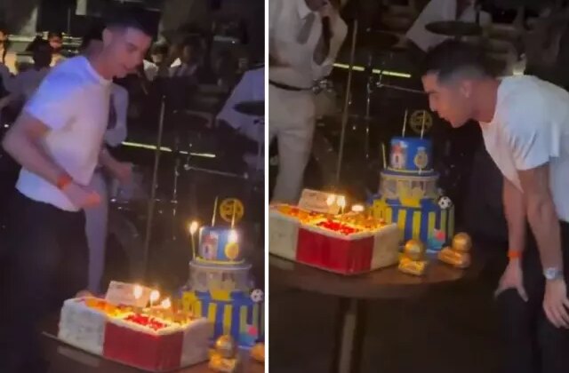Cristiano Ronaldo, 41. doğum gününü kutlarken görüntülendi