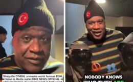 Cumhurbaşkanı Erdoğan ile basketbol oynayan Shaquille O’Neal, Türk bayraklı şapka ile video paylaştı