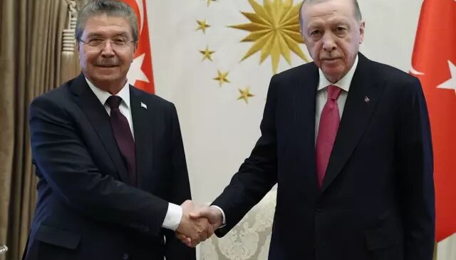Cumhurbaşkanı Erdoğan, KKTC Başbakanı Üstel’i kabul etti
