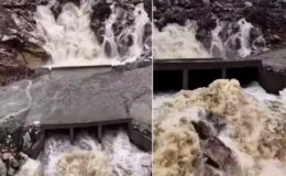 Dağ patladı içinden şelale çıktı