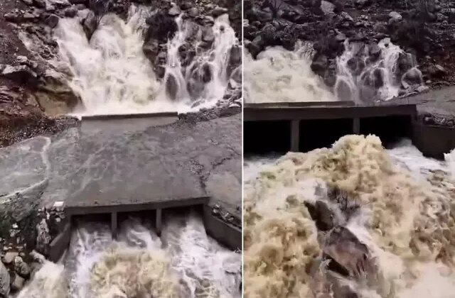 Dağ patladı içinden şelale çıktı