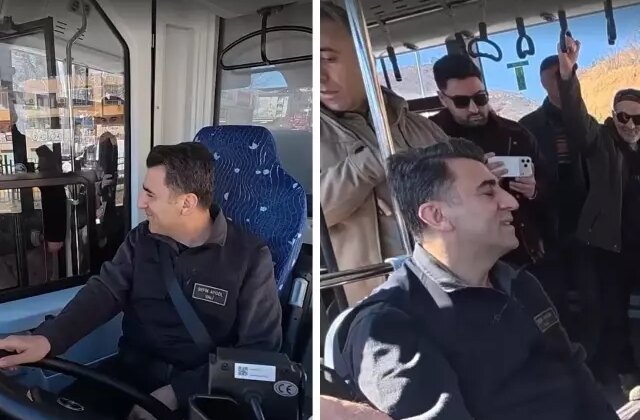 Direksiyonda bir vali! Vatandaşlarla sohbet etti, o anlar kameralara yansıdı