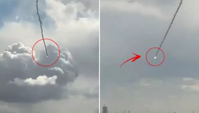 Erbil semalarında İran’a ait füzeler böyle düşürüldü